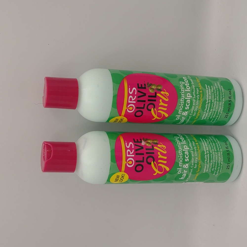 ORS Olive oil girls moisturizing hair scalp lotion shine tames tangles detangle